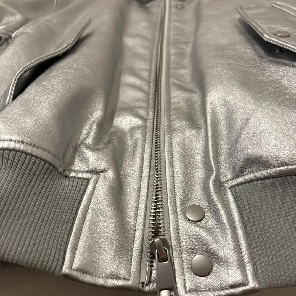 Zara Metallic Faux Leather Jacket - Picture 8 of 8